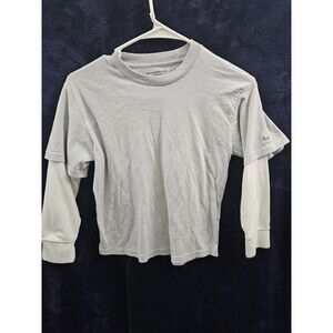 7/8 Abercrombie Kids Boys Long Sleeve T-Shirt 7-8 Light Blue And White